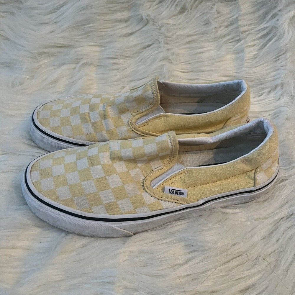 VANS Slip-ons Yellow check W 8 M 6.5